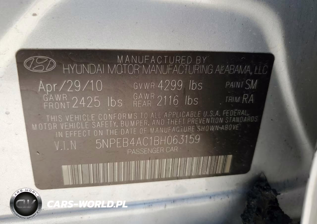 2011 Hyundai Sonata Gls VIN:5NPEB4AC1BH063159 - 12