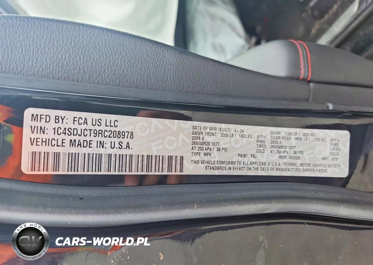 2024 Dodge Durango R-T VIN:1C4SDJCT9RC208978 - 13