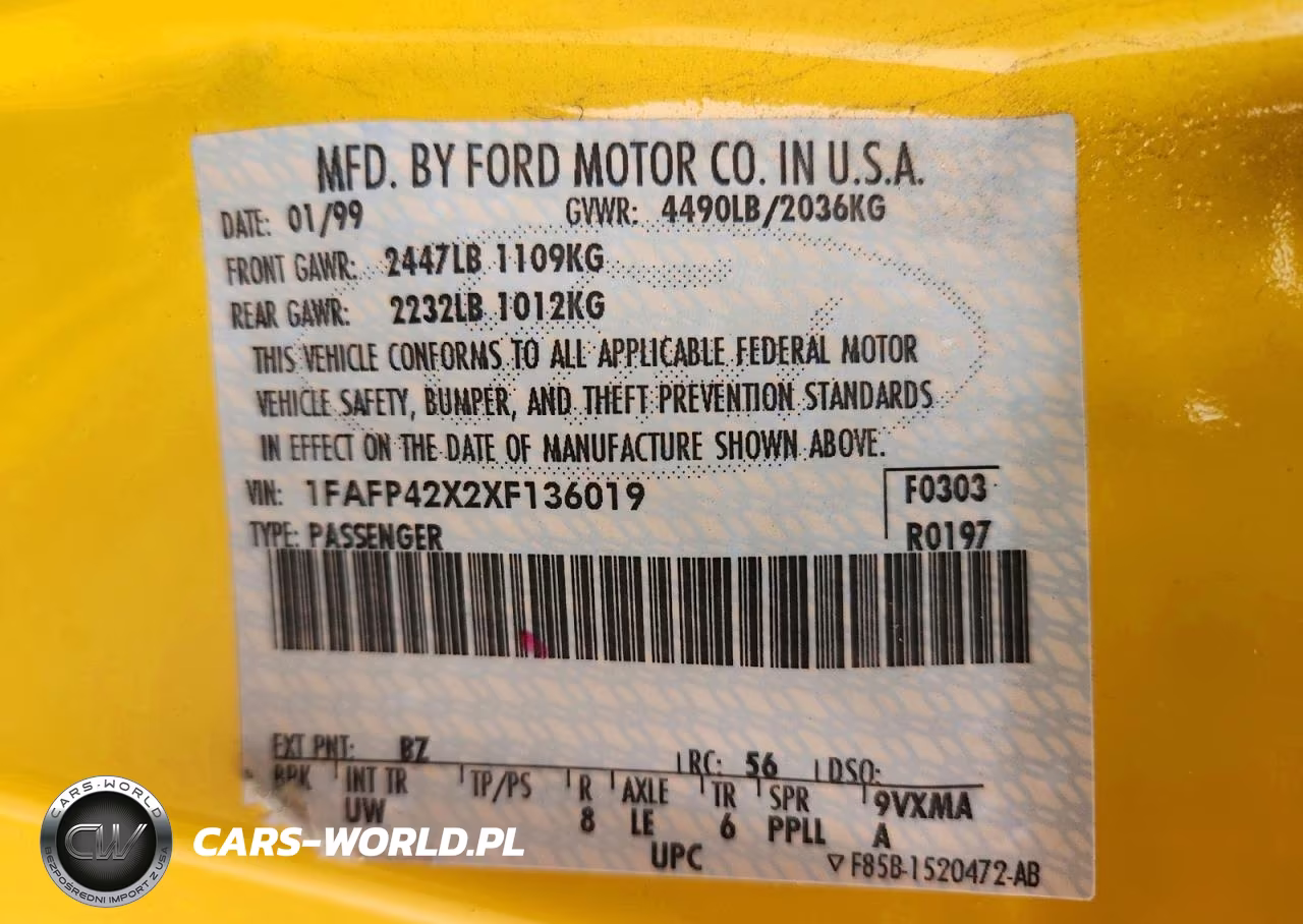 1999 Ford Mustang Gt VIN:1FAFP42X2XF136019 - 12