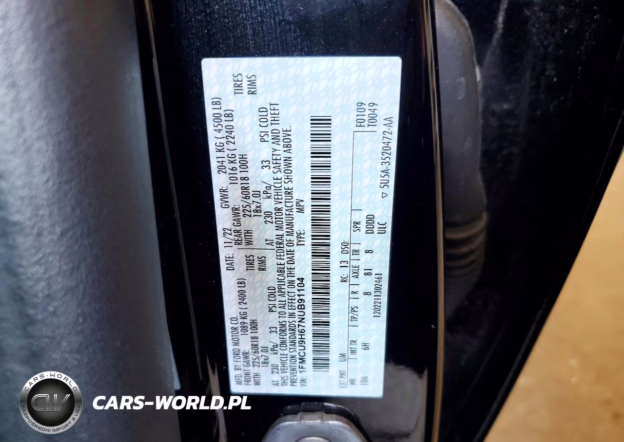 2022 Ford Escape Sel VIN:1FMCU9H67NUB91104 - 13