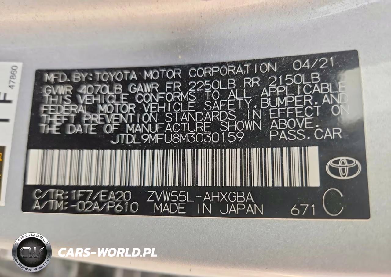 2021 Toyota Prius Xle Awd-E VIN:JTDL9MFU8M3030159 - 12
