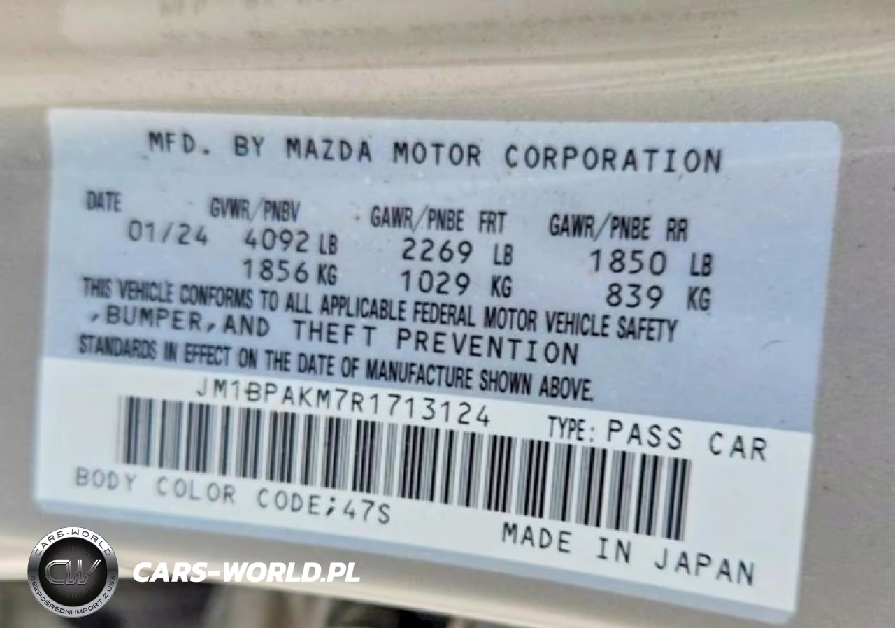 2024 Mazda 3 Select Sport VIN:JM1BPAKM7R1713124 - 12
