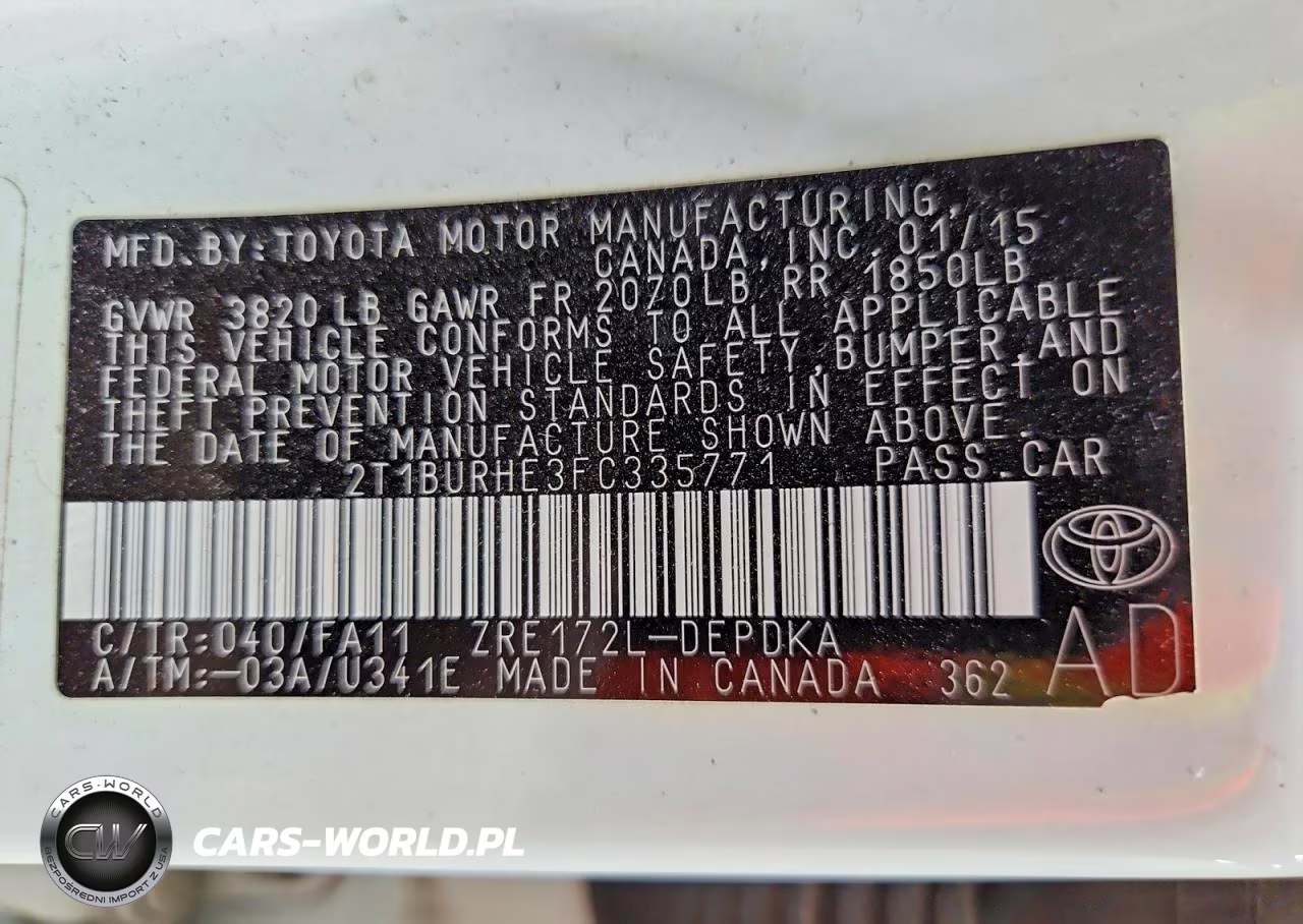 2015 Toyota Corolla L VIN:2T1BURHE3FC335771 - 13