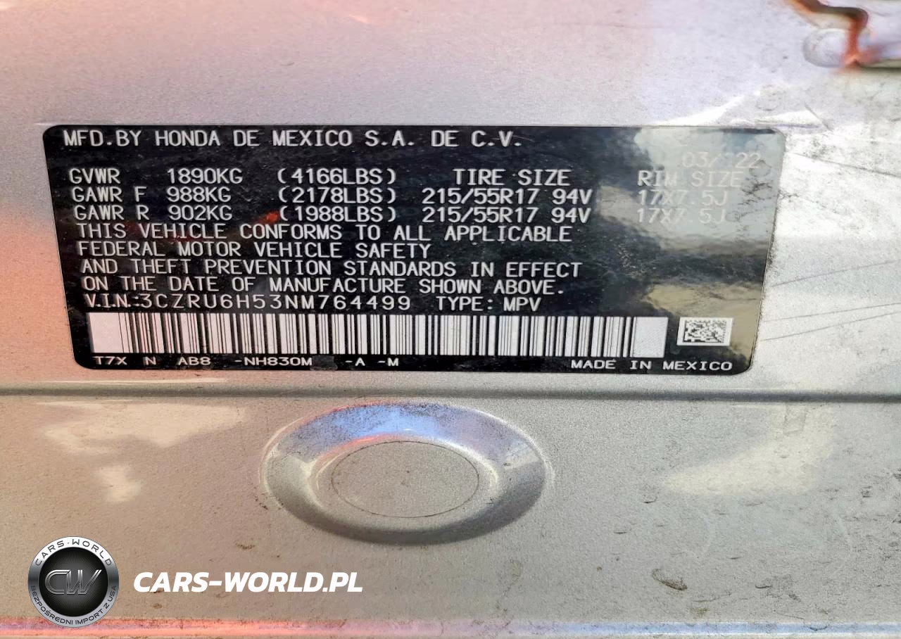 2022 Honda Hr-V Ex VIN:3CZRU6H53NM764499 - 14