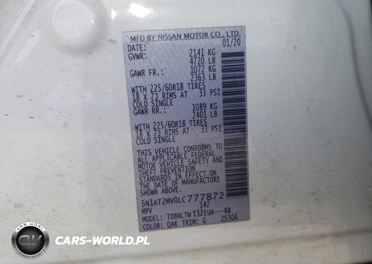 2020 Nissan Rogue S VIN:5N1AT2MV0LC777872 - 12