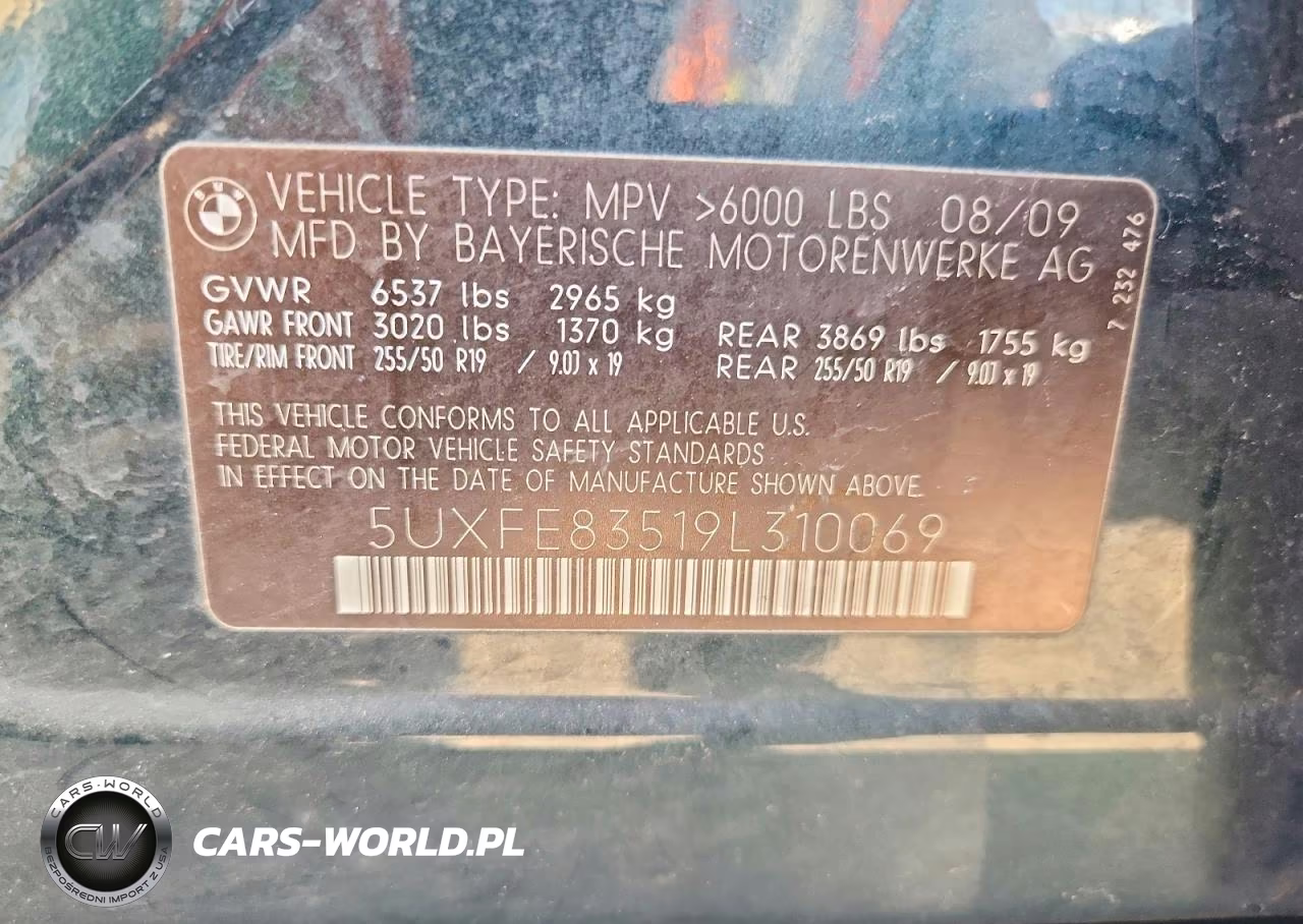 2009 BMW X5 xDrive48I VIN:5UXFE83519L310069 - 13