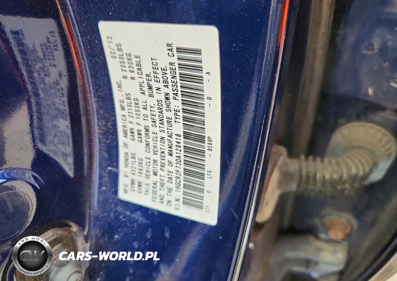 2013 Honda Accord Ex VIN:1HGCR2F73DA129418 - 12