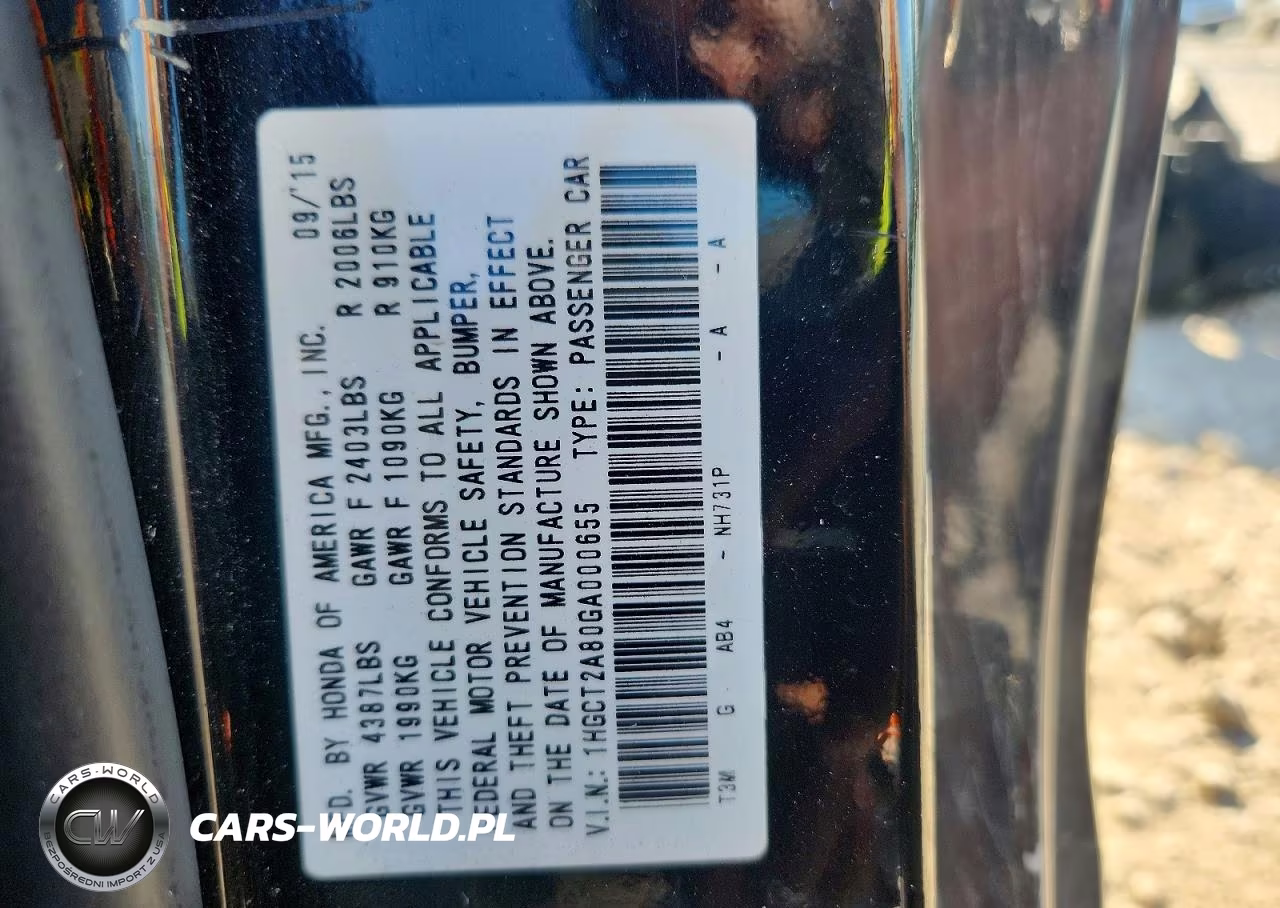 2016 Honda Accord Exl VIN:1HGCT2A80GA000655 - 12