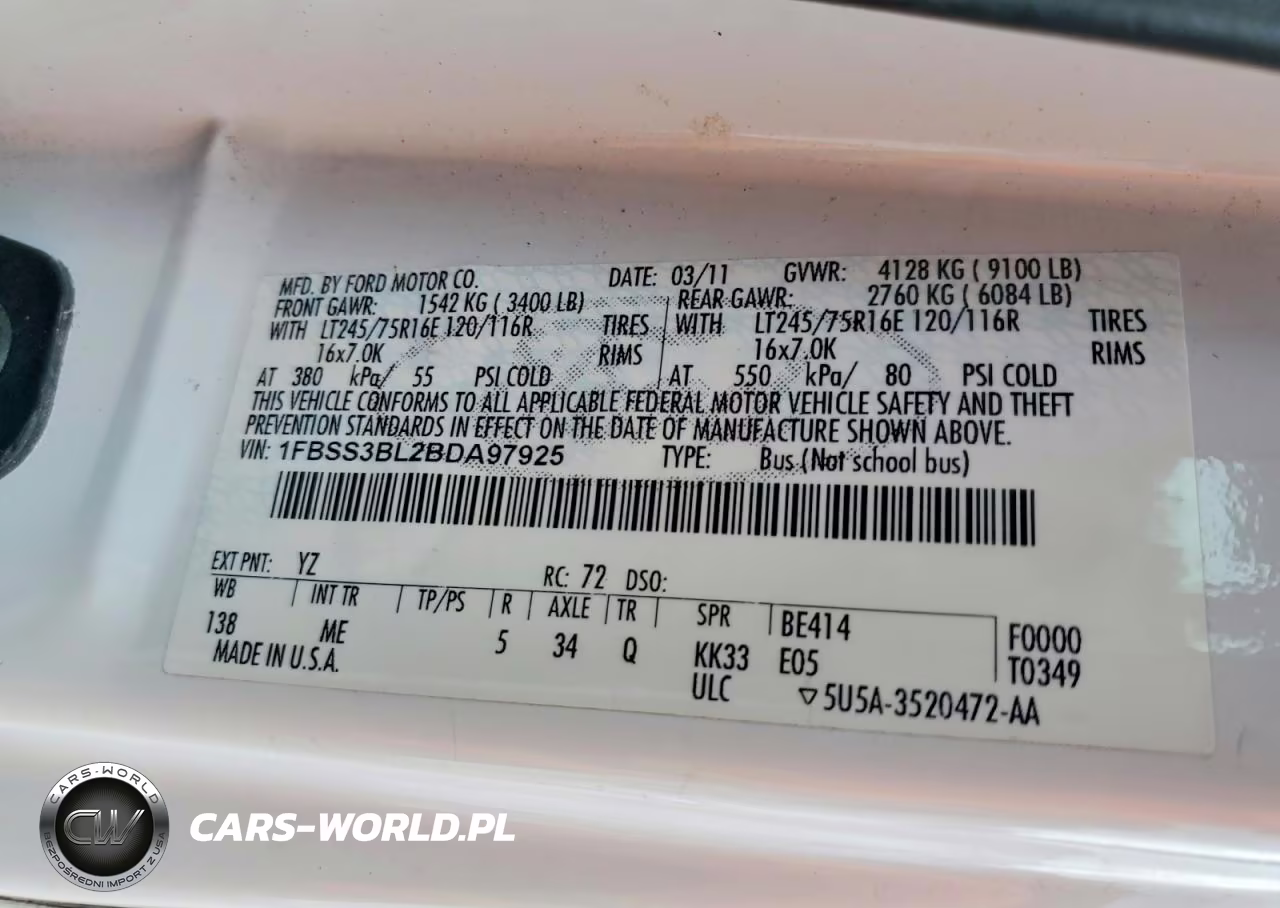 2011 Ford Econoline E350 Super Duty Wagon VIN:1FBSS3BL2BDA97925 - 13