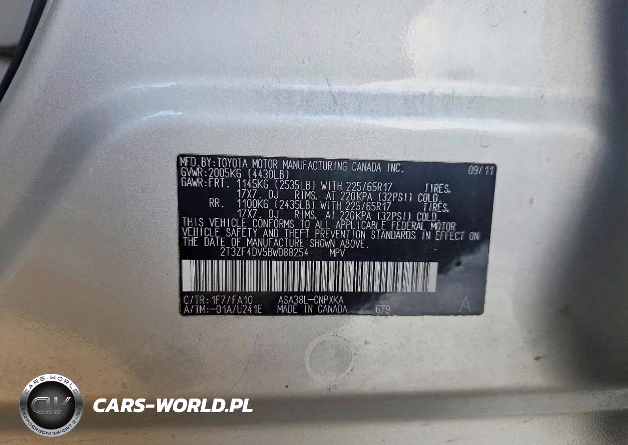 2011 Toyota Rav4 Base VIN:2T3ZF4DV5BW088254 - 13