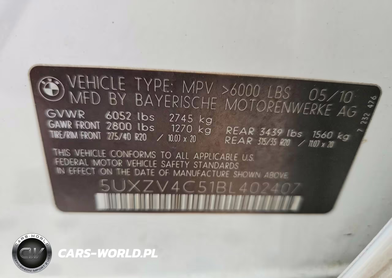 2011 BMW X5 xDrive35I VIN:5UXZV4C51BL402407 - 13