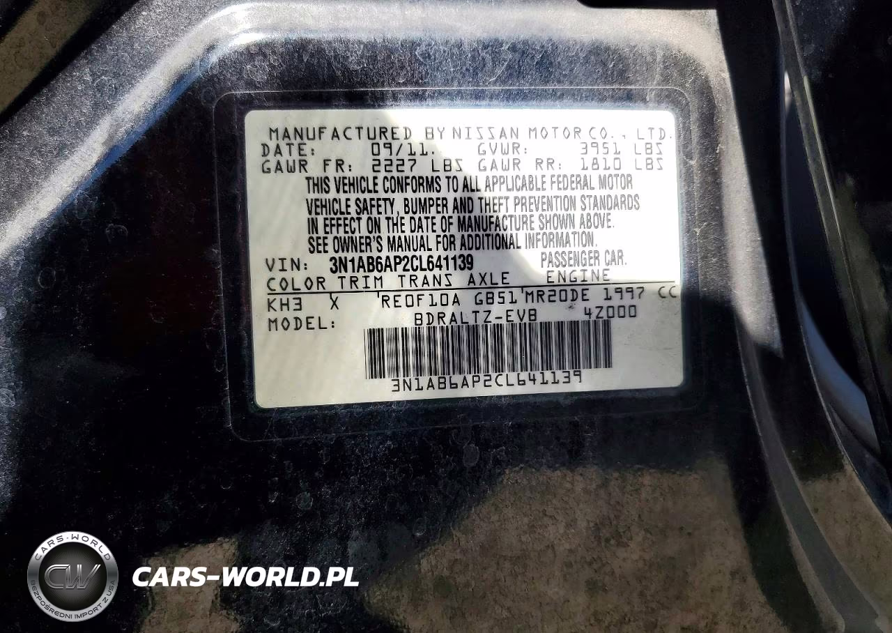 2012 Nissan Sentra 2.0 VIN:3N1AB6AP2CL641139 - 13