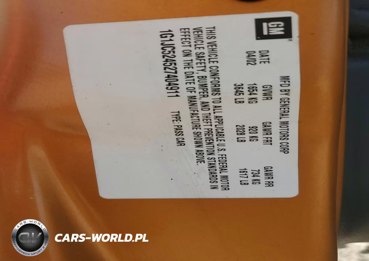 2002 Chevrolet Cavalier Base VIN:1G1JC524527404911 - 12