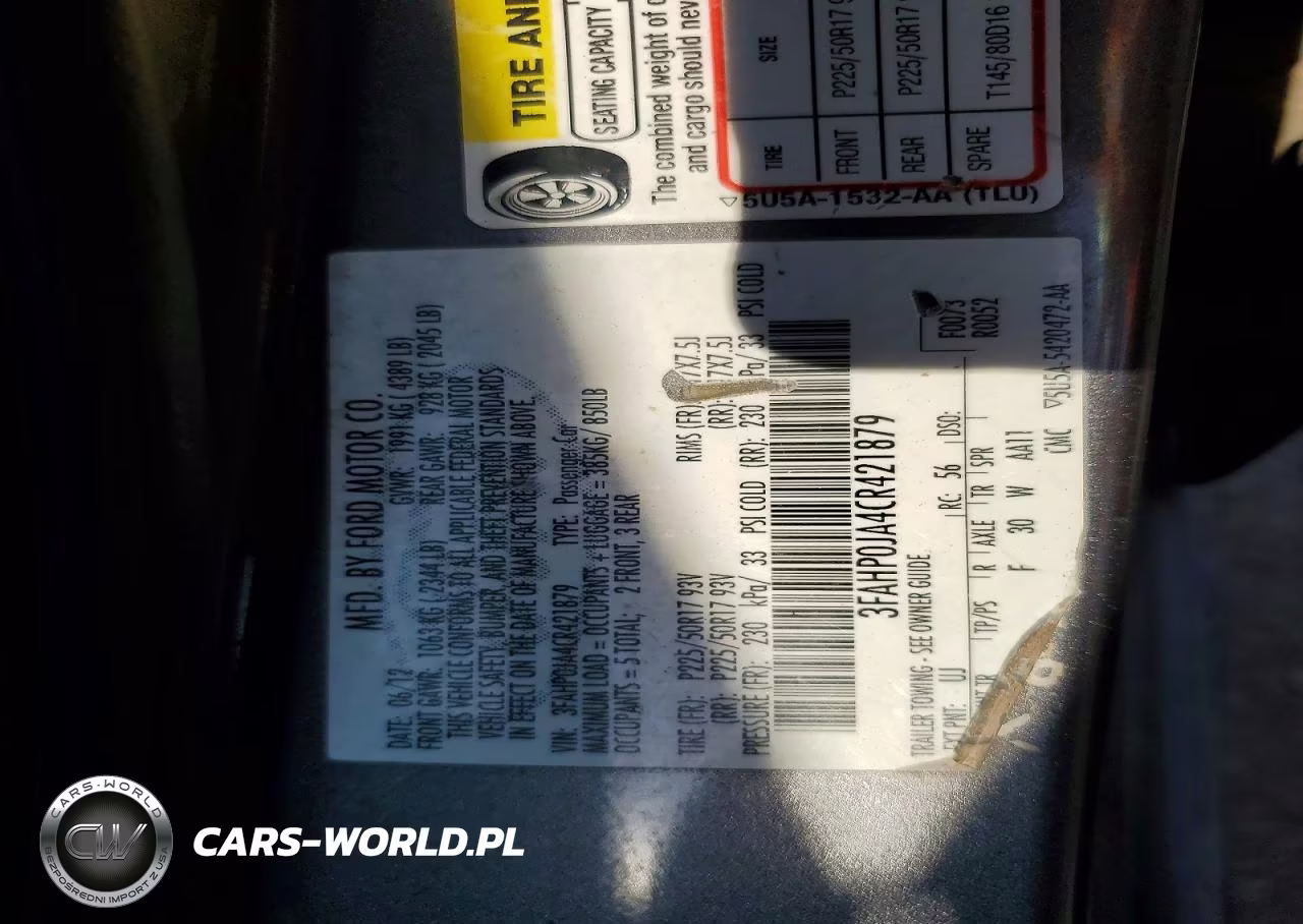 2012 Ford Fusion Sel VIN:3FAHP0JA4CR421879 - 12