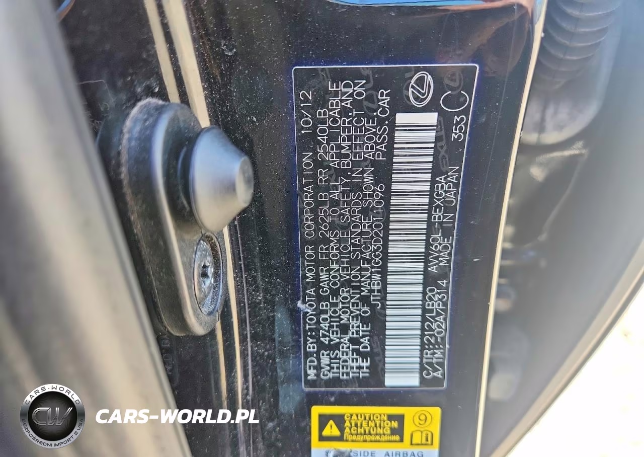 2013 Lexus Es 300H VIN:JTHBW1GG3D2011096 - 12