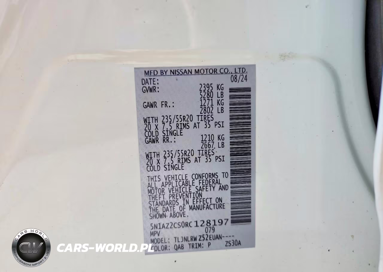 2024 Nissan Murano Sl VIN:5N1AZ2CS0RC128197 - 12