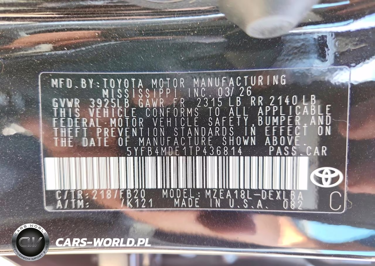 2026 Toyota Corolla Le VIN:5YFB4MDE1TP436814 - 12