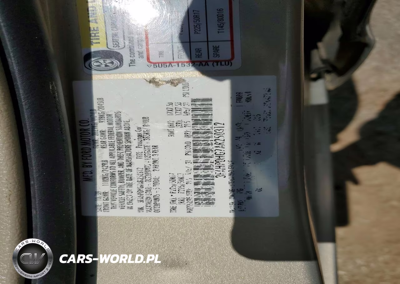 2010 Ford Fusion Se VIN:3FAHP0HG7AR250312 - 12