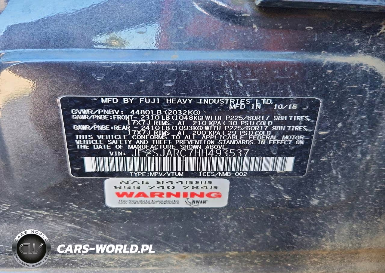 2017 Subaru Forester 2.5I Limited VIN:JF2SJARC7HH493537 - 13