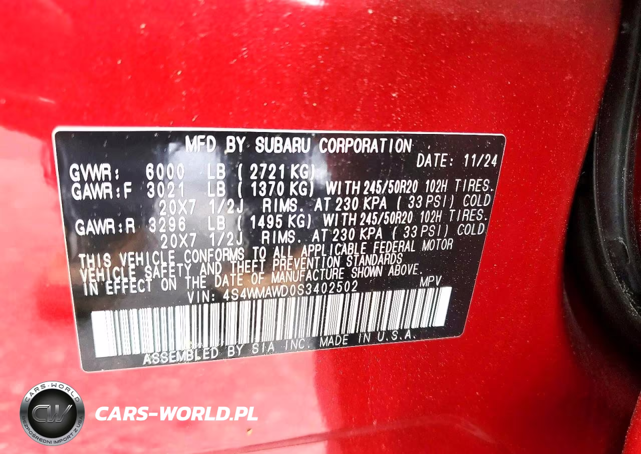 2025 Subaru Ascent Onyx Touring VIN:4S4WMAWD0S3402502 - 13