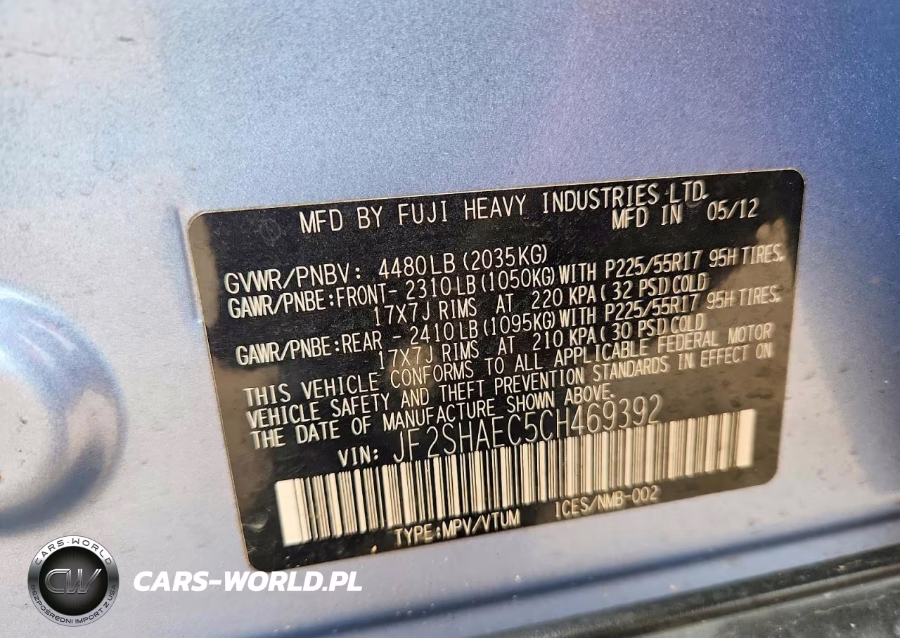 2012 Subaru Forester Limited VIN:JF2SHAEC5CH469392 - 13