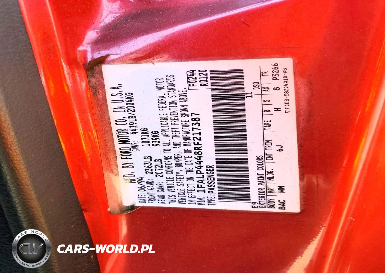1994 Ford Mustang VIN:1FALP4448RF217387 - 13