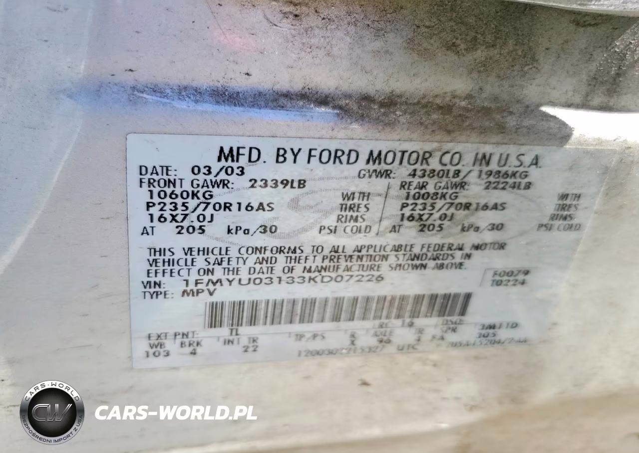 2003 Ford Escape Xlt VIN:1FMYU03133KD07226 - 13