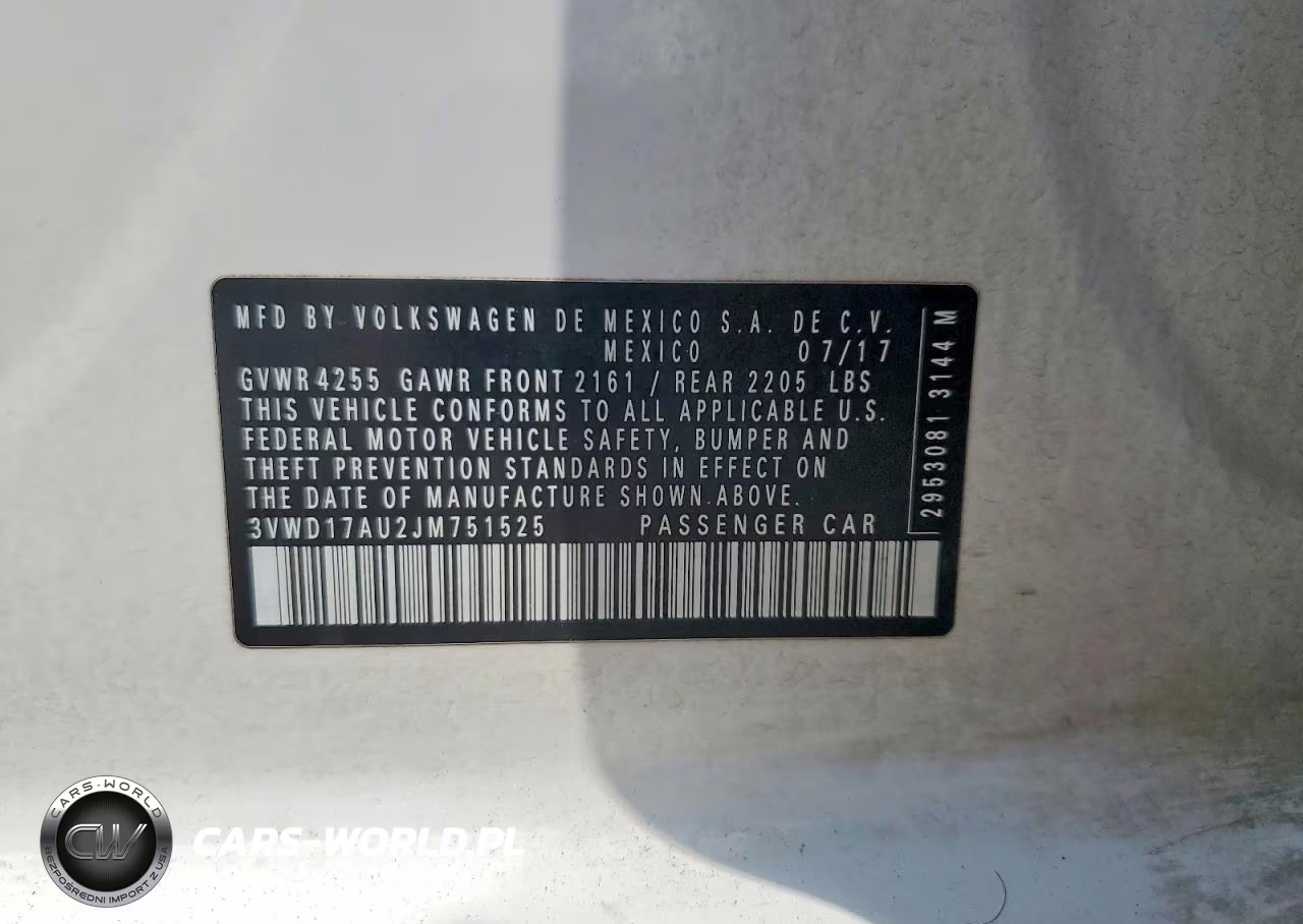 2018 Volkswagen Golf Sportwagen S VIN:3VWD17AU2JM751525 - 12