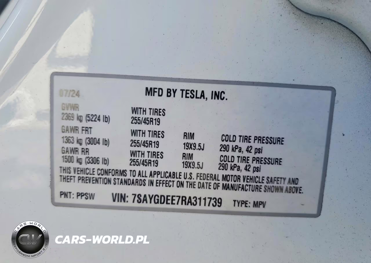 2024 Tesla Model Y VIN:7SAYGDEE7RA311739 - 14