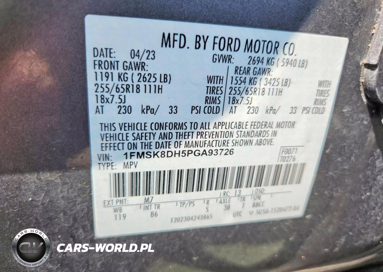 2023 Ford Explorer Xlt VIN:1FMSK8DH5PGA93726 - 13