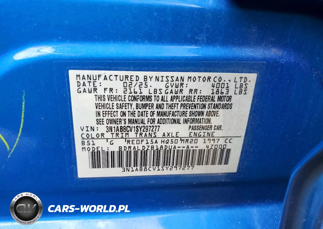 2025 Nissan Sentra Sv VIN:3N1AB8CV1SY297277 - 13
