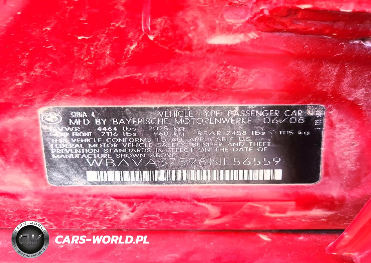 2008 BMW 328 I VIN:WBAVA37598NL56559 - 12