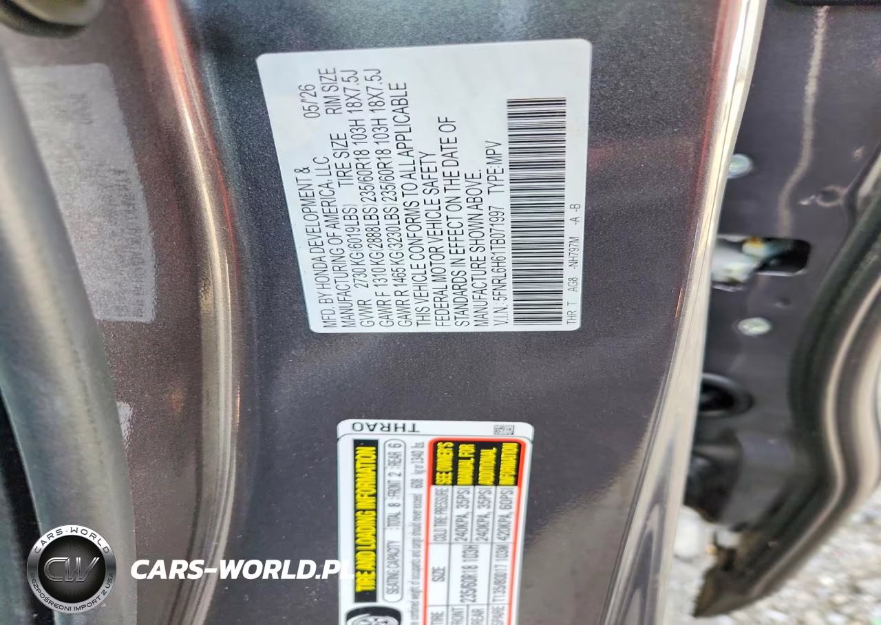 2026 Honda Odyssey Exl VIN:5FNRL6H61TB071997 - 13