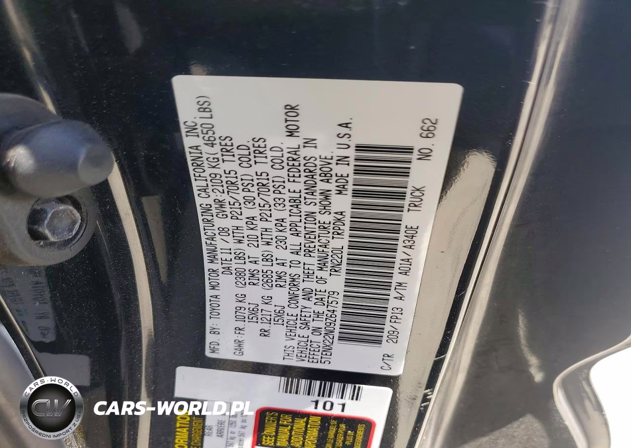 2009 Toyota Tacoma Base VIN:5TENX22N09Z647579 - 12