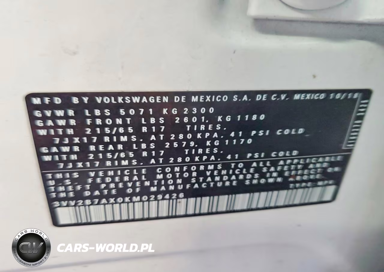 2019 Volkswagen Tiguan Se VIN:3VV2B7AX0KM029426 - 13