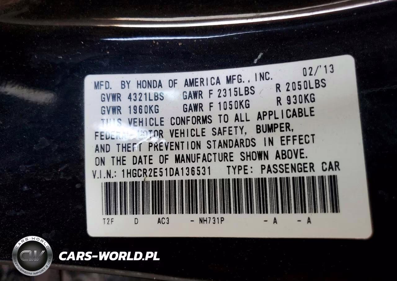2013 Honda Accord Sport VIN:1HGCR2E51DA136531 - 12