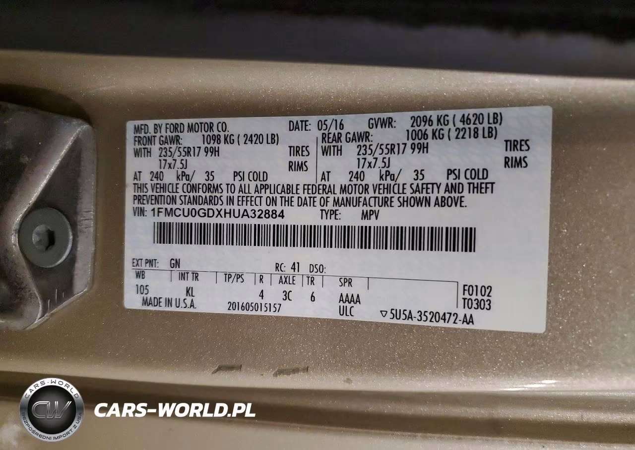 2017 Ford Escape Se VIN:1FMCU0GDXHUA32884 - 13