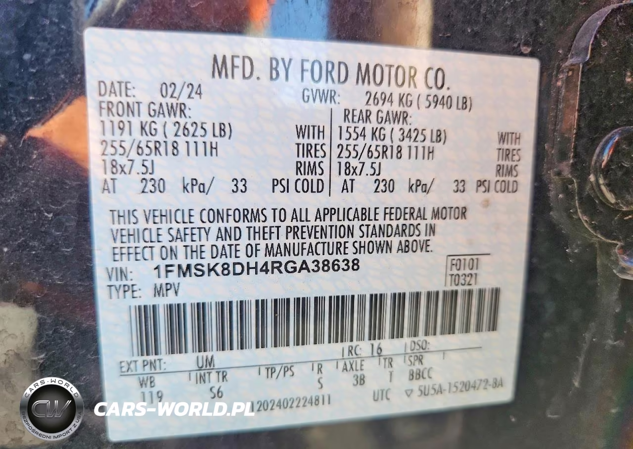 2024 Ford Explorer Xlt VIN:1FMSK8DH4RGA38638 - 13
