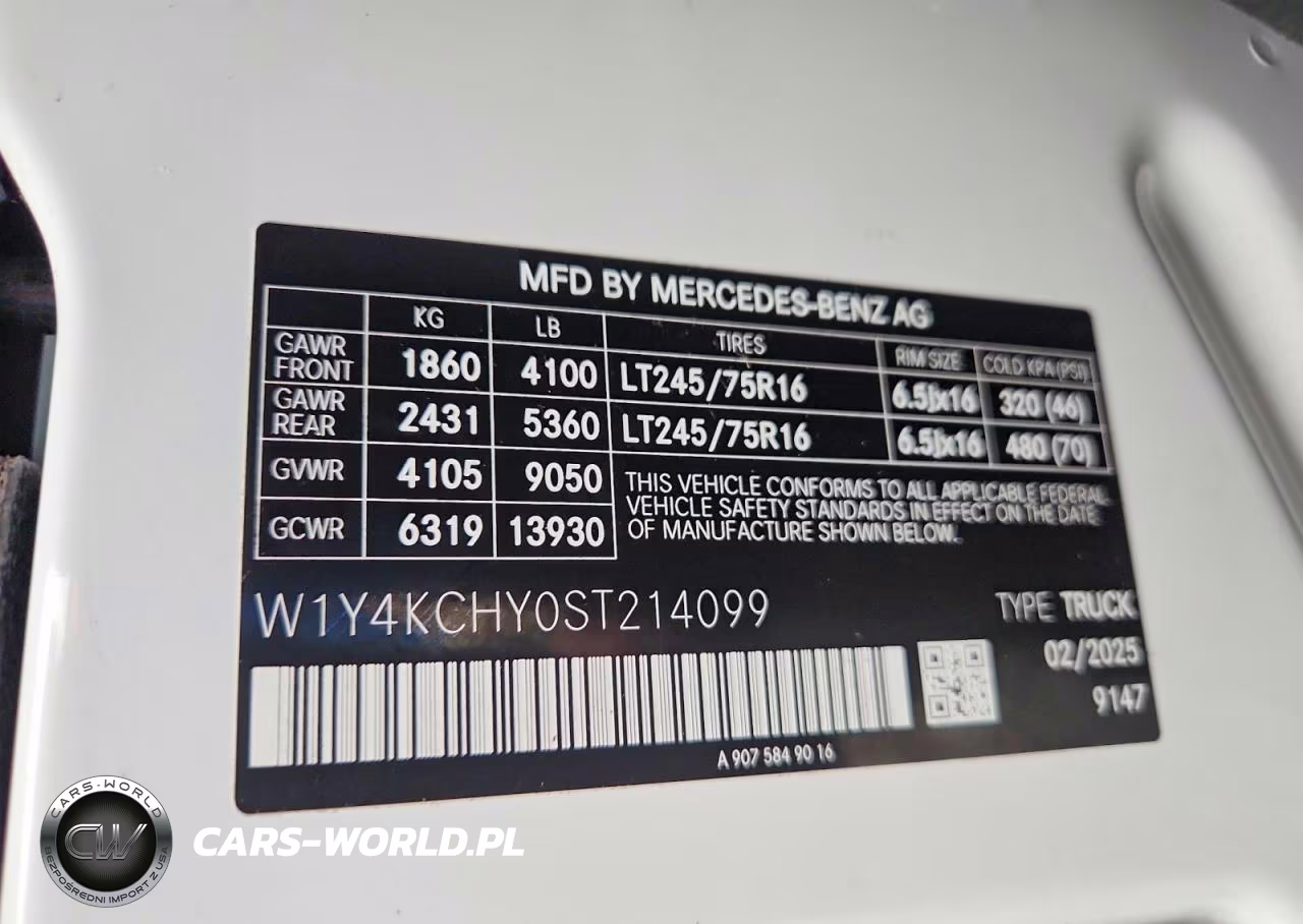 2025 Mercedes-Benz Sprinter 2500 Delivery Van VIN:W1Y4KCHY0ST214099 - 14