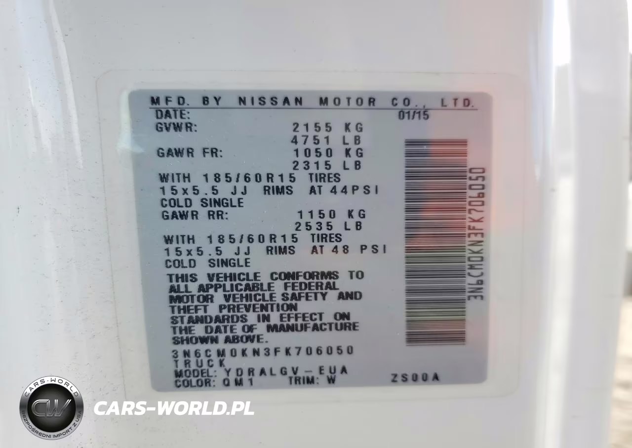 2015 Nissan Nv200 Delivery Van VIN:3N6CM0KN3FK706050 - 14