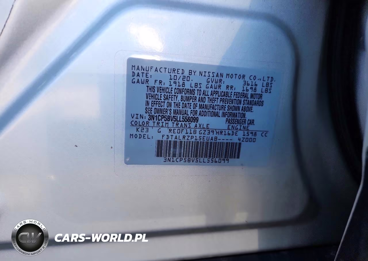 2020 Nissan Kicks S VIN:3N1CP5BV5LL556099 - 13