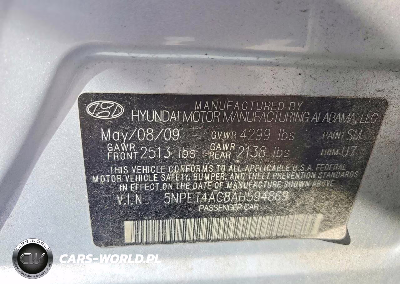 2010 Hyundai Sonata Gls VIN:5NPET4AC8AH594869 - 12