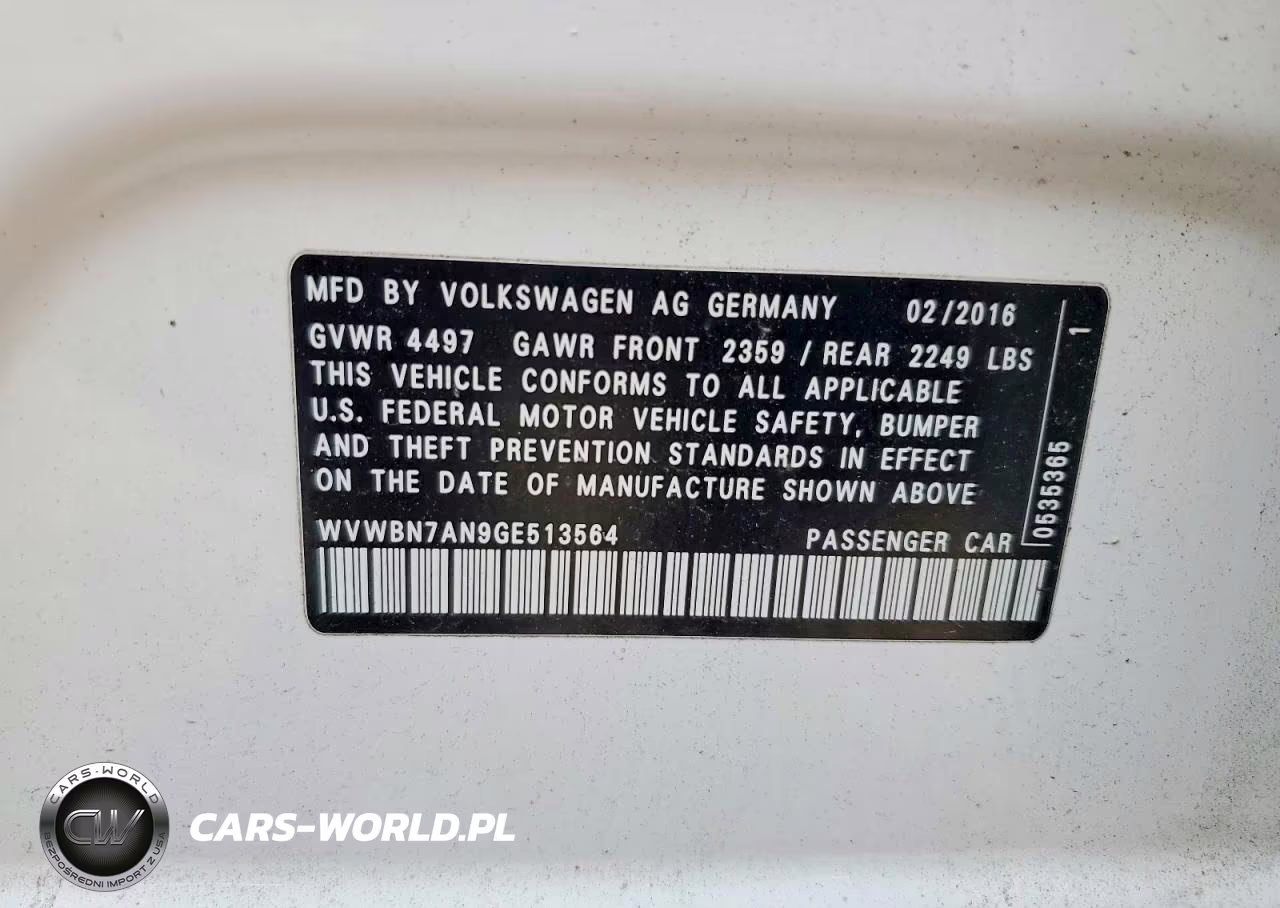2016 Volkswagen Cc Base VIN:WVWBN7AN9GE513564 - 12