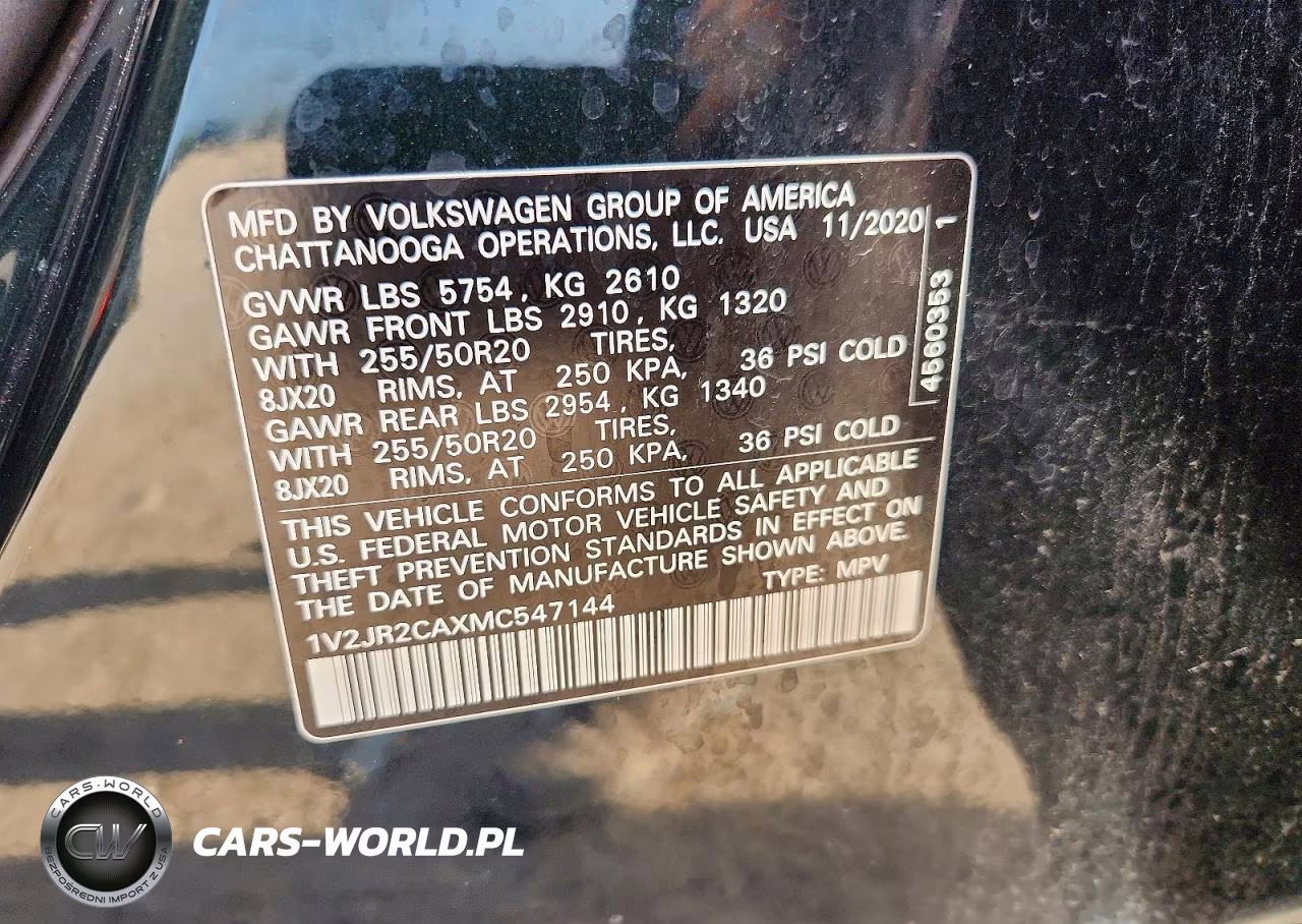 2021 Volkswagen Atlas Se VIN:1V2JR2CAXMC547144 - 14