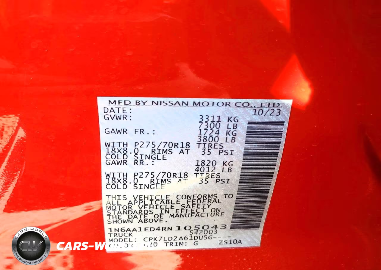 2024 Nissan Titan Pro-4X VIN:1N6AA1ED4RN105043 - 13