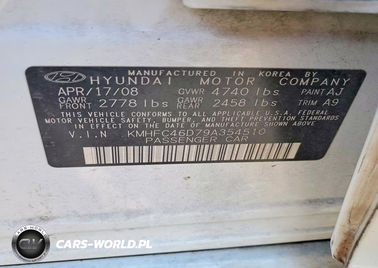 2009 Hyundai Azera Gls VIN:KMHFC46D79A354510 - 13