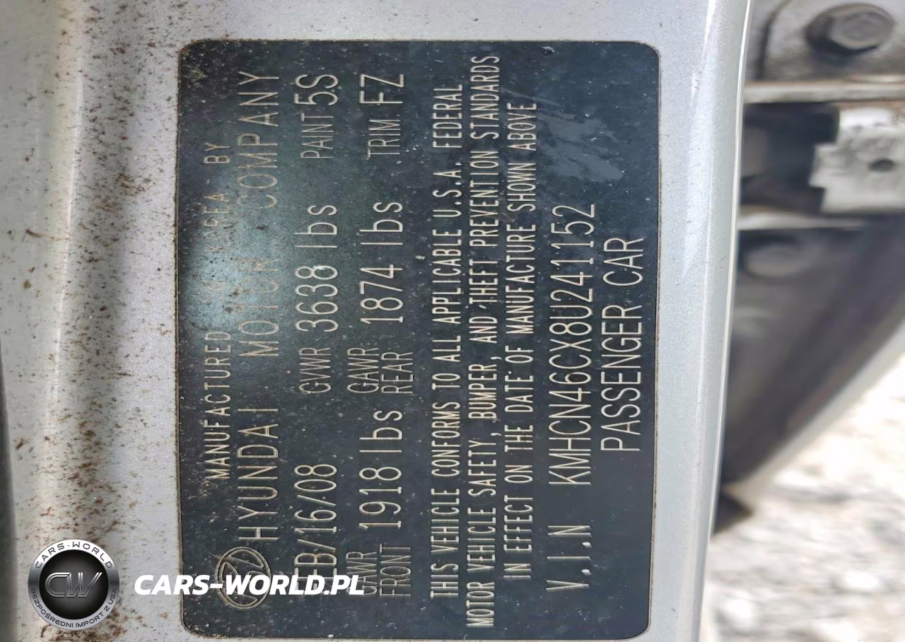 2008 Hyundai Accent Gls VIN:KMHCN46CX8U241152 - 12