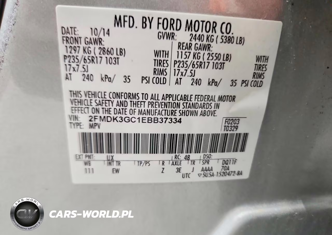 2014 Ford Edge Se VIN:2FMDK3GC1EBB37334 - 13