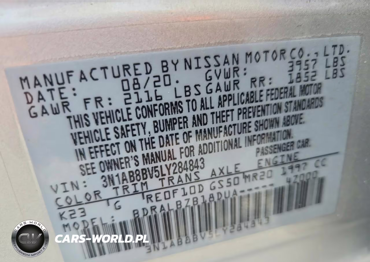 2020 Nissan Sentra S VIN:3N1AB8BV5LY284843 - 12