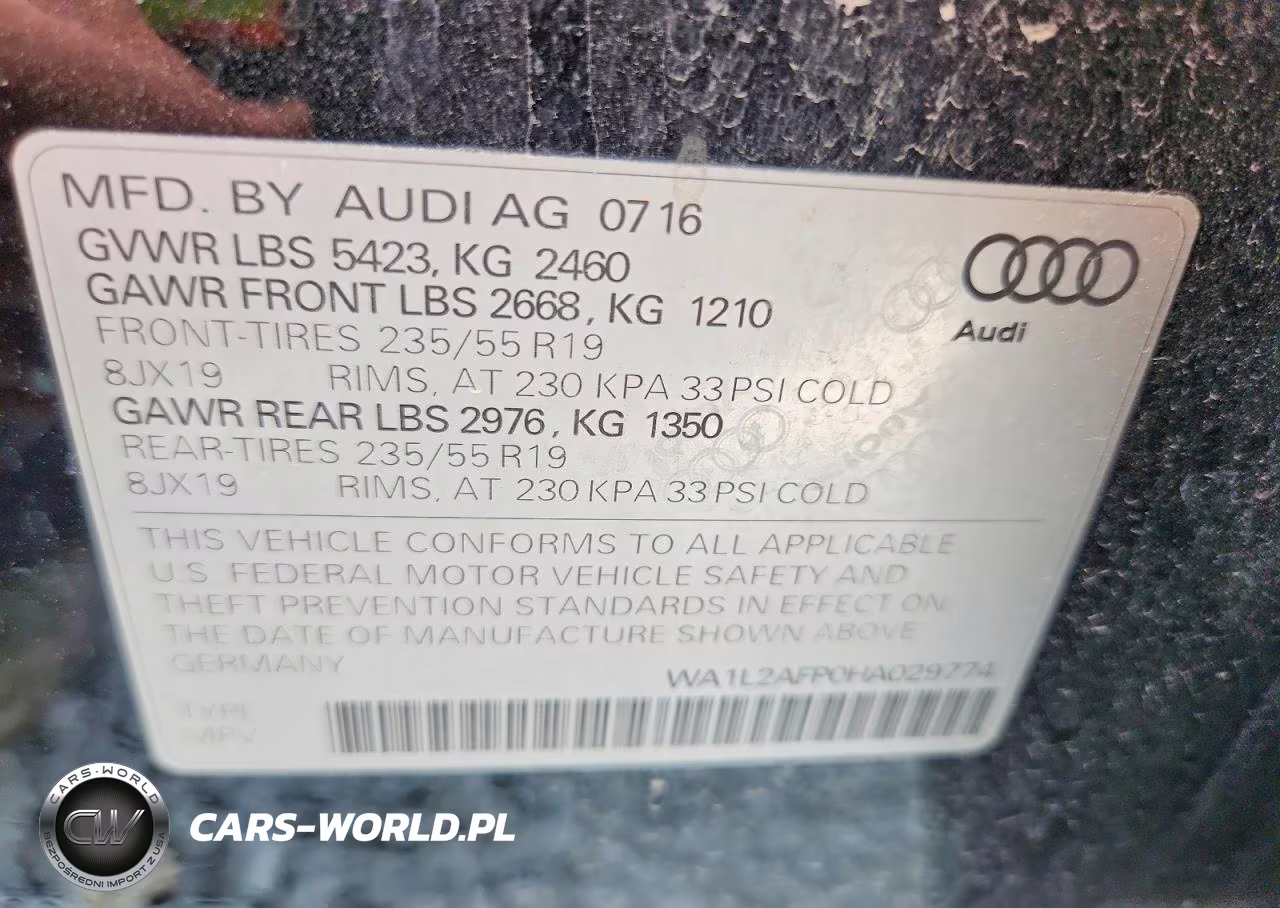 2017 Audi Q5 Premium Plus VIN:WA1L2AFP0HA029774 - 14